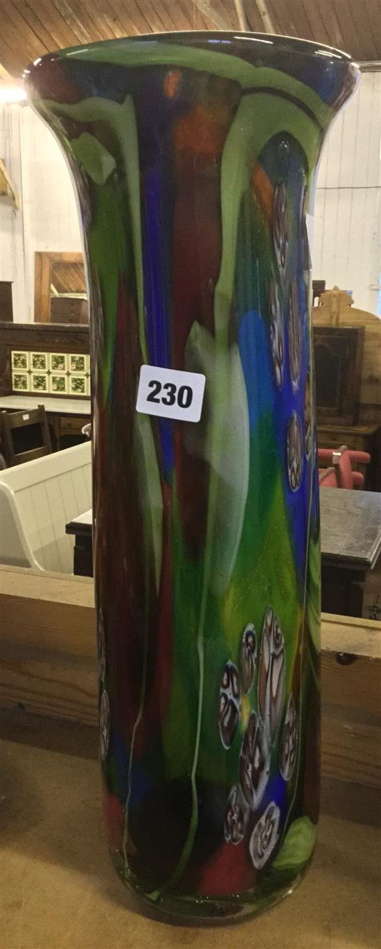 Tall art glass vase